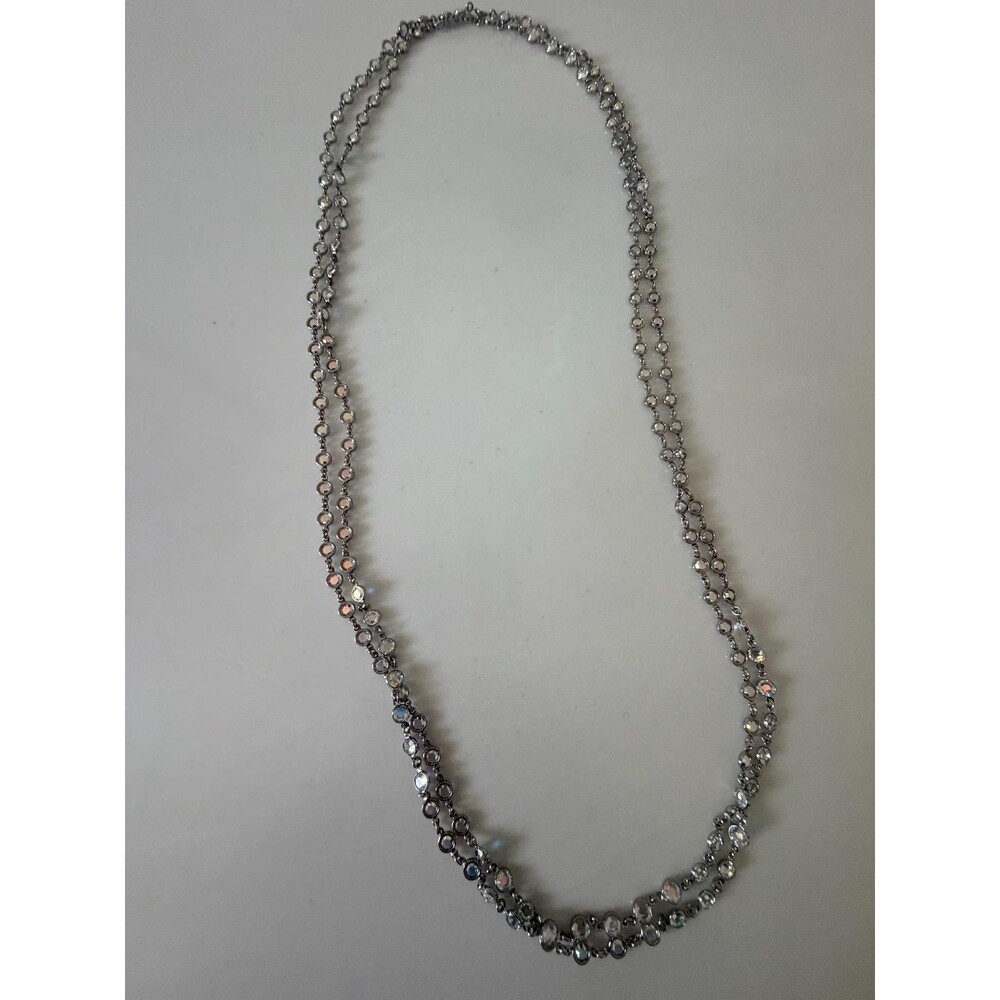 Touchstone Crystal Swarovski Mini Chanelle 56” Extra Long Station Necklace